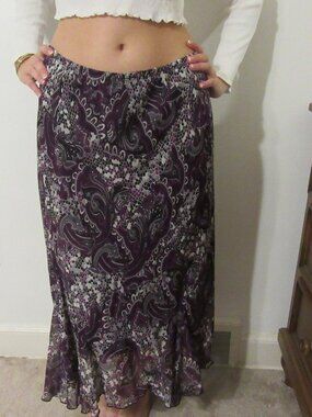 vintage floral midi skirt